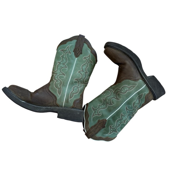 Justin RAYA 12" Western Boots Leather Cowboy Cowgirl Rodeo Country size 6.5 - Picture 8 of 10